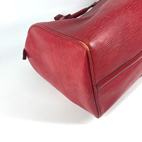 LOUIS VUITTON Red Leather Keepall 50 Boston Bag - Picture 9 of 16